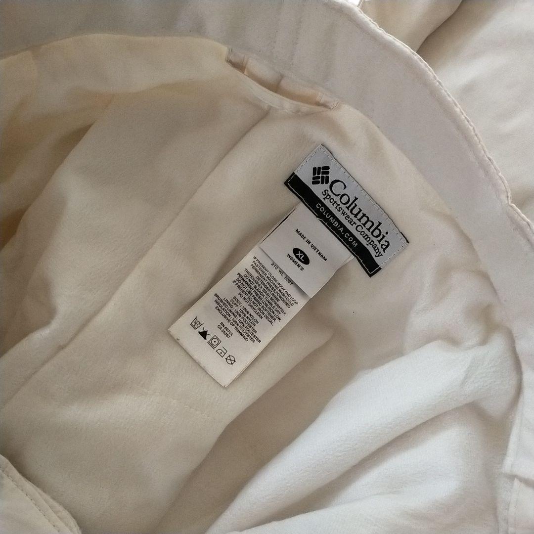 【高機能】Columbia ウォータープルーフ スノーパンツ パンツ 白 XL