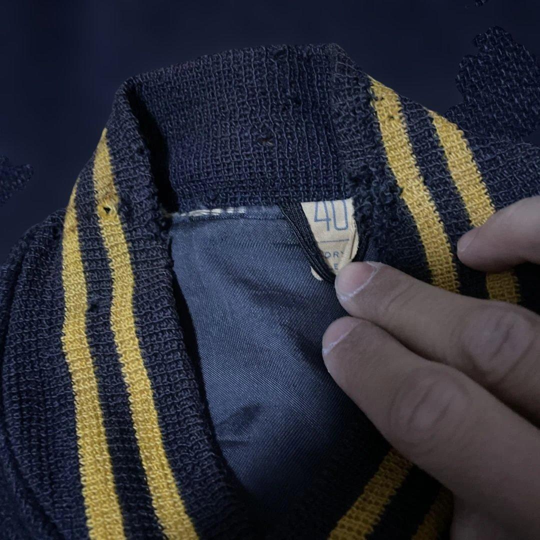 R*様 60s USA製 BUTWIN ウール スタジャン 裏地 サテン 紺 黄