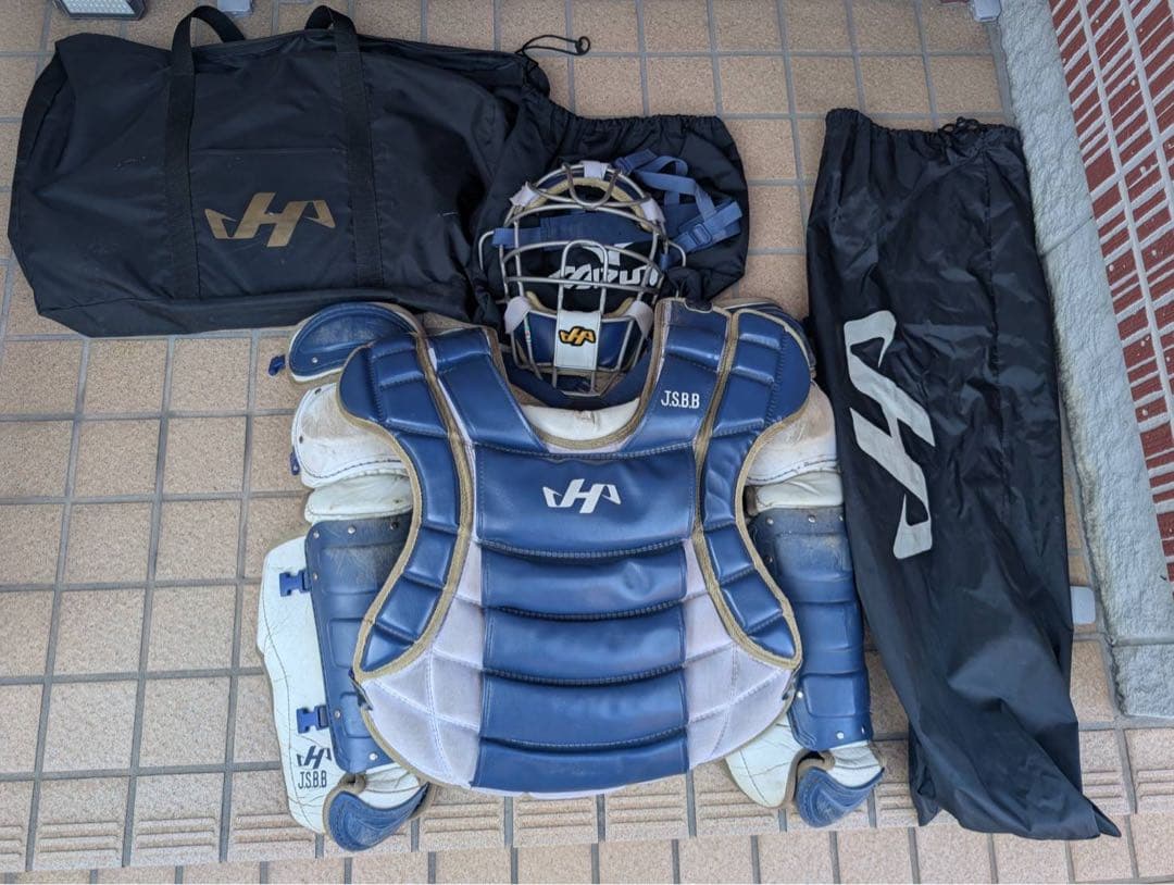 キャッチャー防具セット　ネイビー/ホワイト J.S.B.B