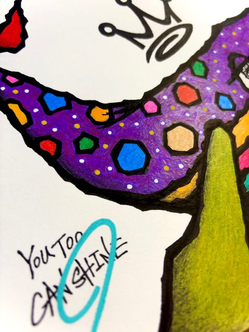 ゴ*カ様 「 空を選んだクジラ 」｜絵画 原画 抽象画 絵 動物画 ドローイング