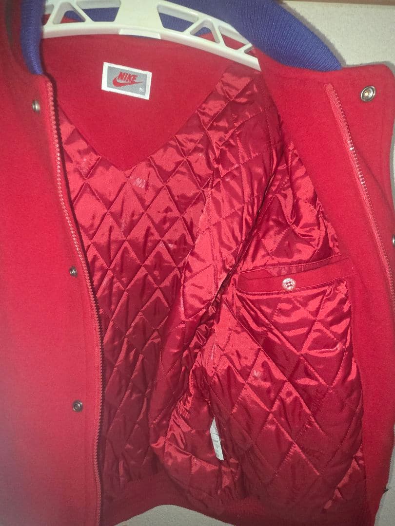 90's NIKE AIR バーシティジャケット クレイジーパターン レザー