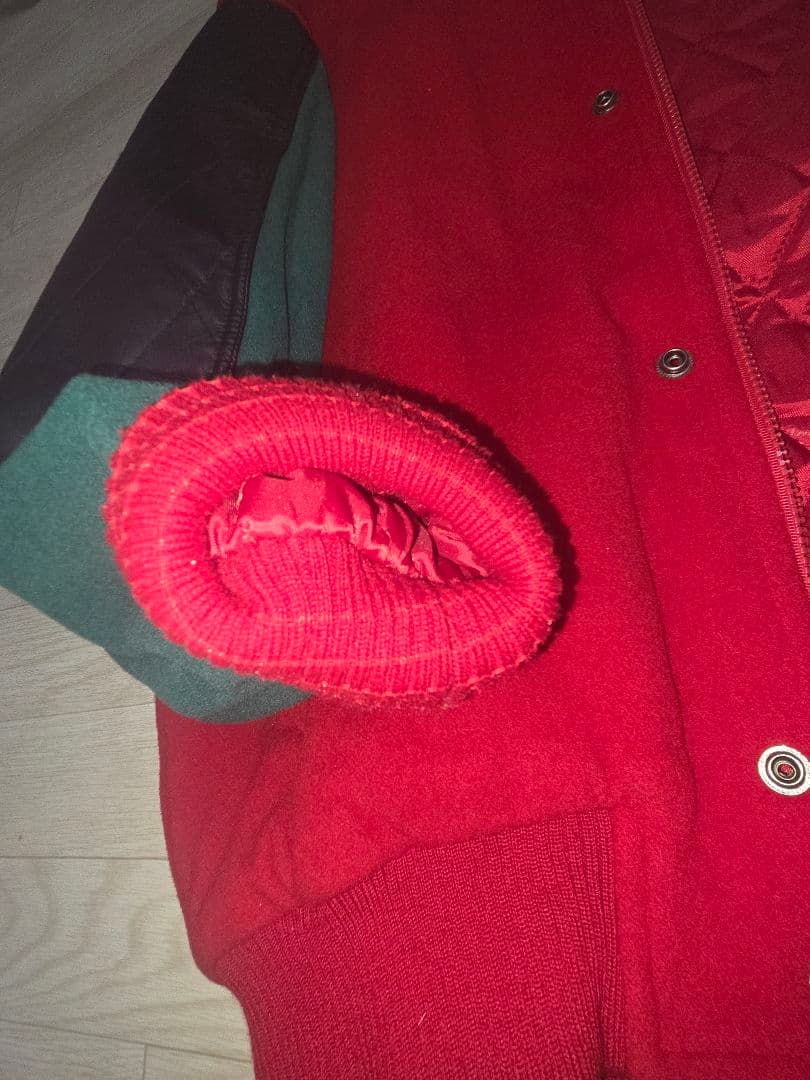 90's NIKE AIR バーシティジャケット クレイジーパターン レザー