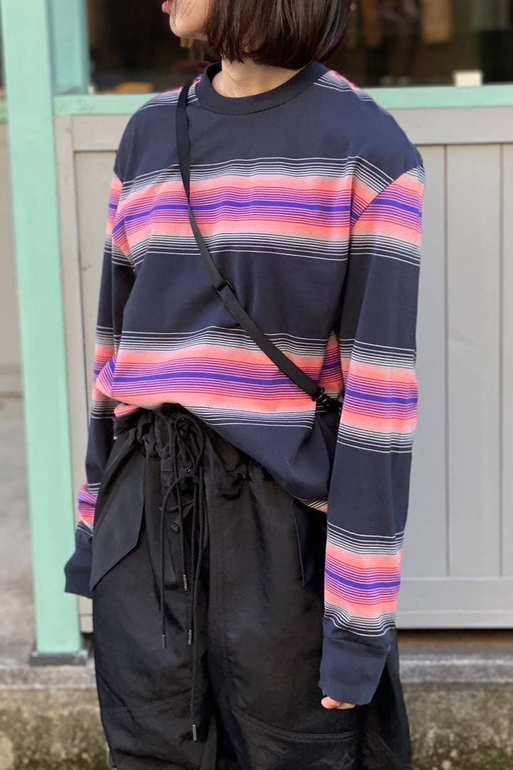 トップス UNUSED Ombre Border LS Tee US2185