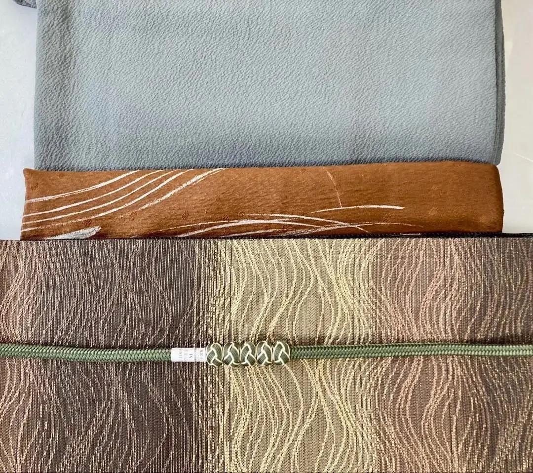 未使用 長期保存品 精緻な汕頭刺繍 上質正絹縮緬 訪問着 秀逸染めグラデーション