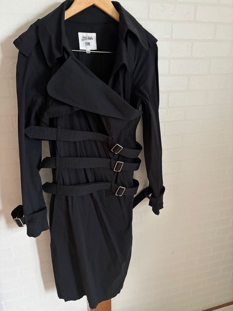 美品　細身　Jean Paul Gaultier ブラックトレンチコート 40