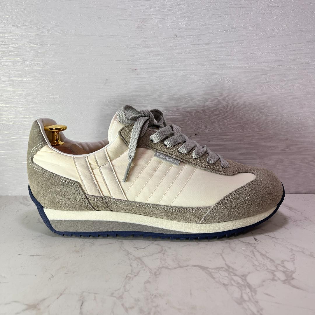 専用未使用級 PATRICK マラソン 38 グレー×白×ネイビー 日本製 24