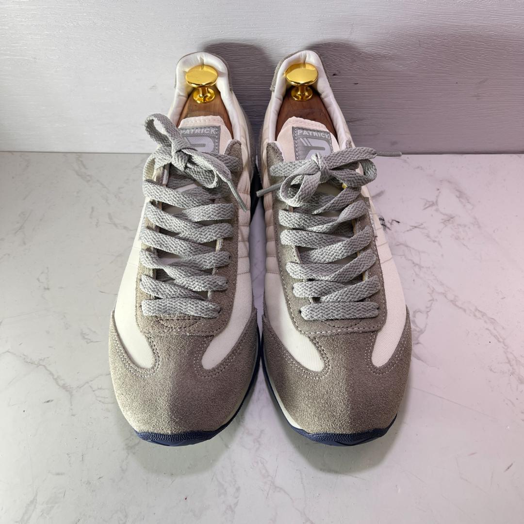 専用未使用級 PATRICK マラソン 38 グレー×白×ネイビー 日本製 24