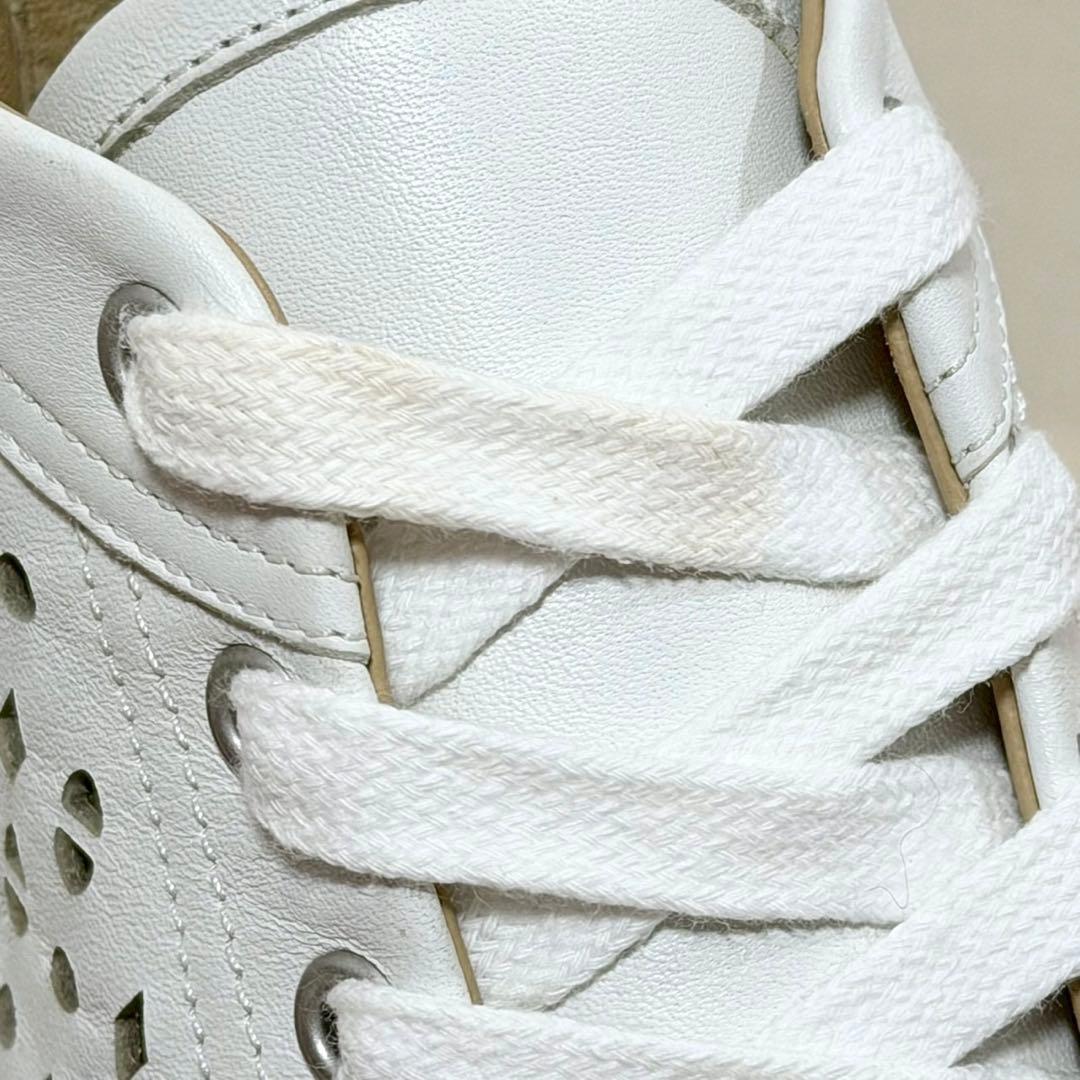 エルメス 未使用 JIMMY ジミー ハイカット スニーカー レザー 白 23