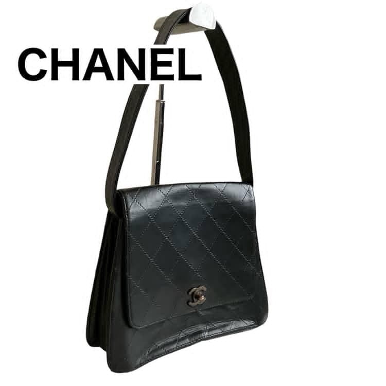 美品 CHANEL シャネル ショルダーバッグ シール有 ブラック