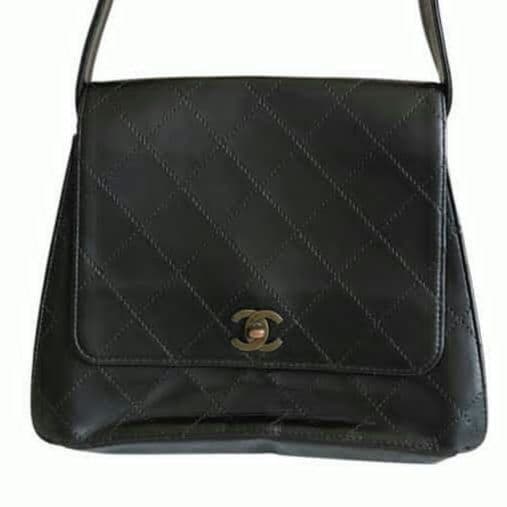 美品 CHANEL シャネル ショルダーバッグ シール有 ブラック