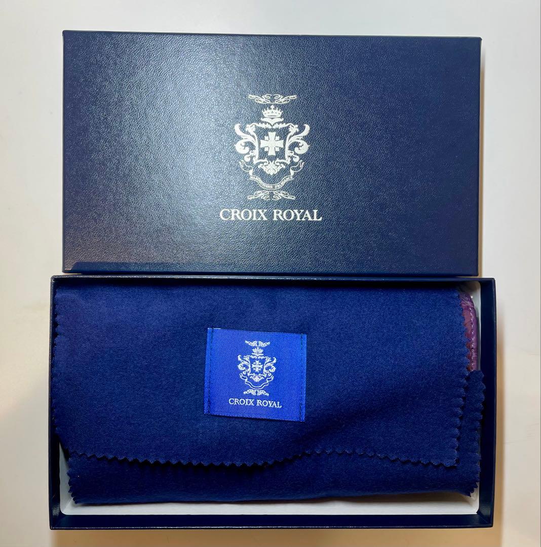 【未使用】CROIX  クロコダイルレザー 長財布 パープル
