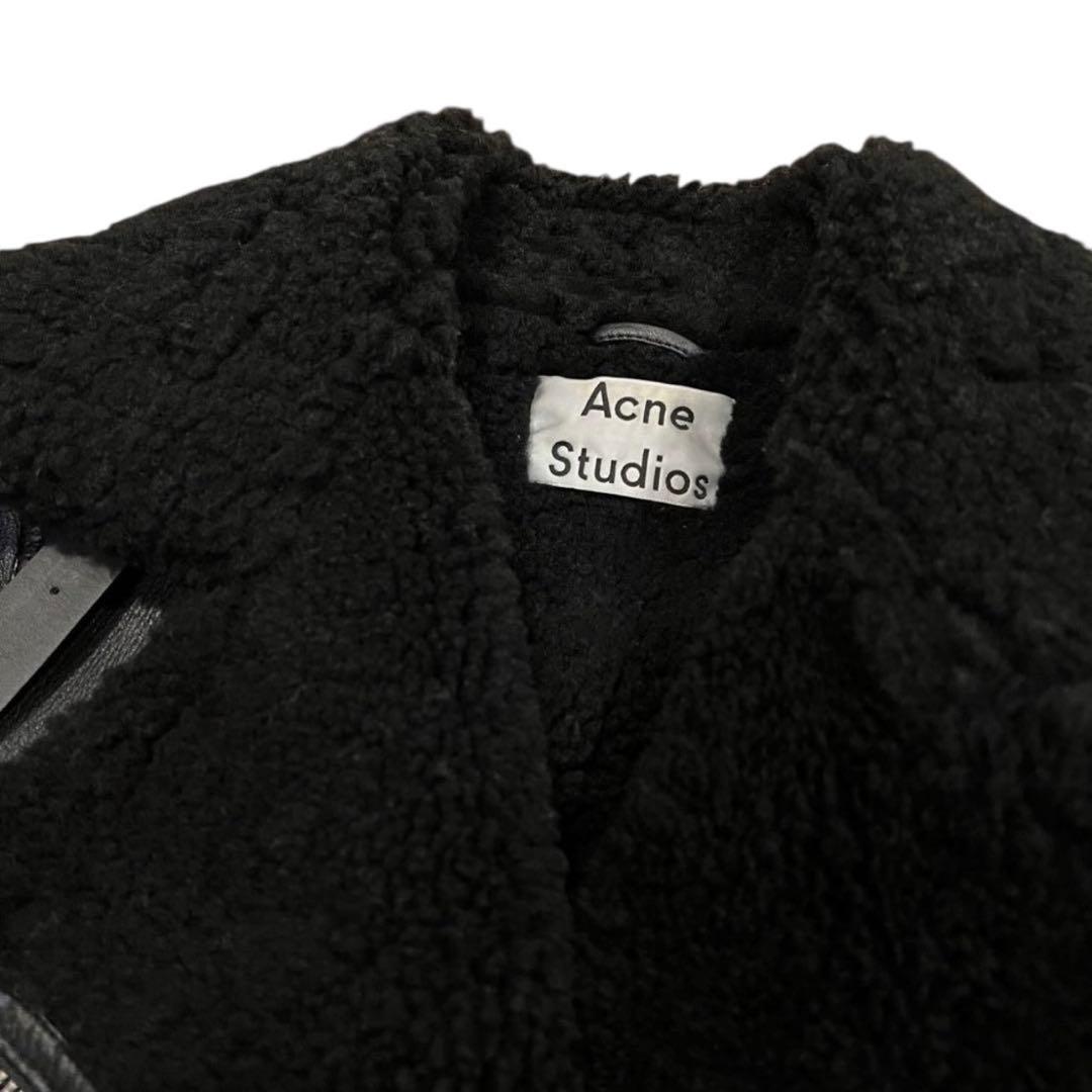 Acne Studios アクネ ムートン レザー ジャケット 36 ブラック