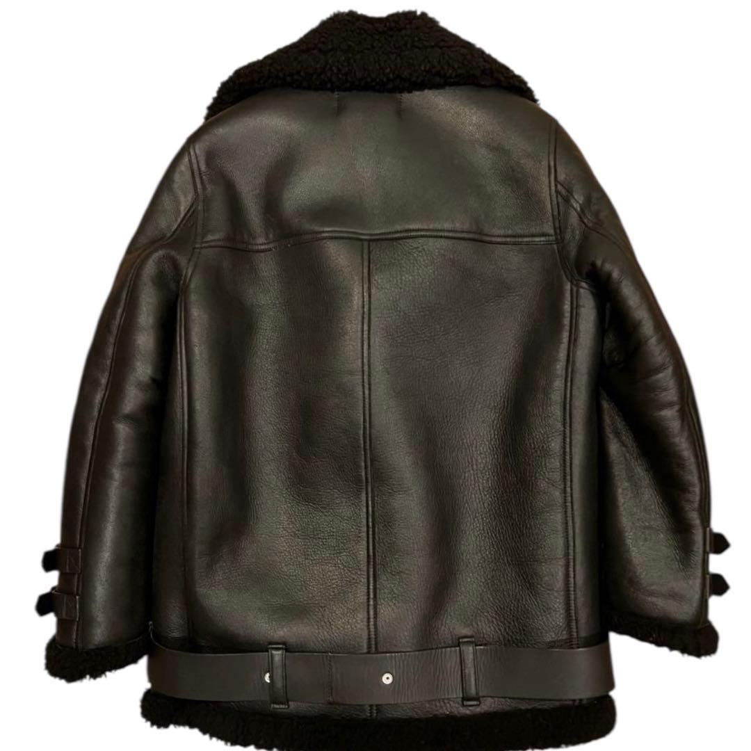 Acne Studios アクネ ムートン レザー ジャケット 36 ブラック