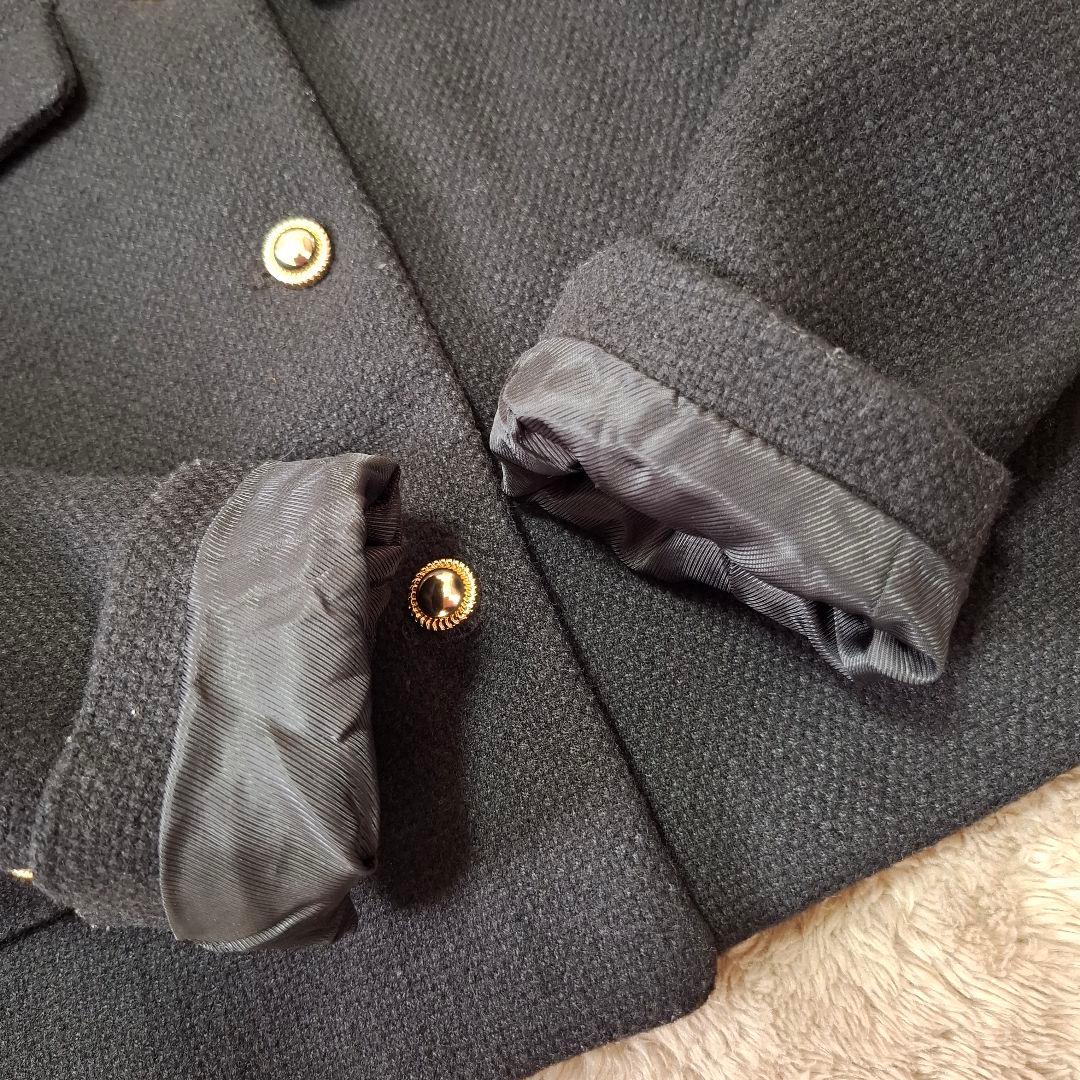 ZARA ノーカラージャケット S 黒　金ボタン