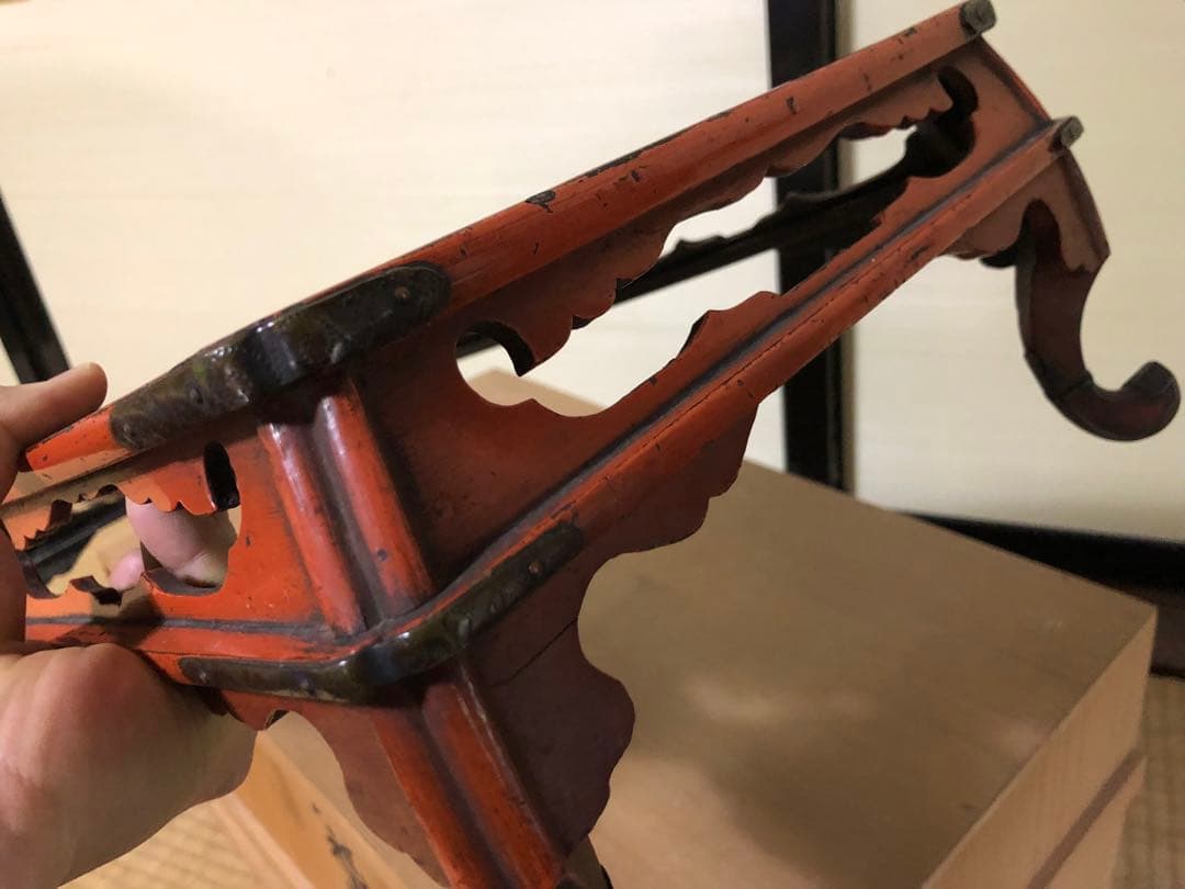 時代漆の春日卓 検経卓文机