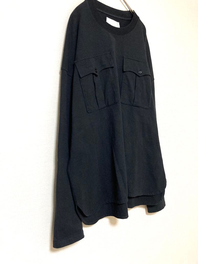 ジルサンダー　ダブル　フラップ　ポケット　クルーネック　ロンtシャツ　長袖　M