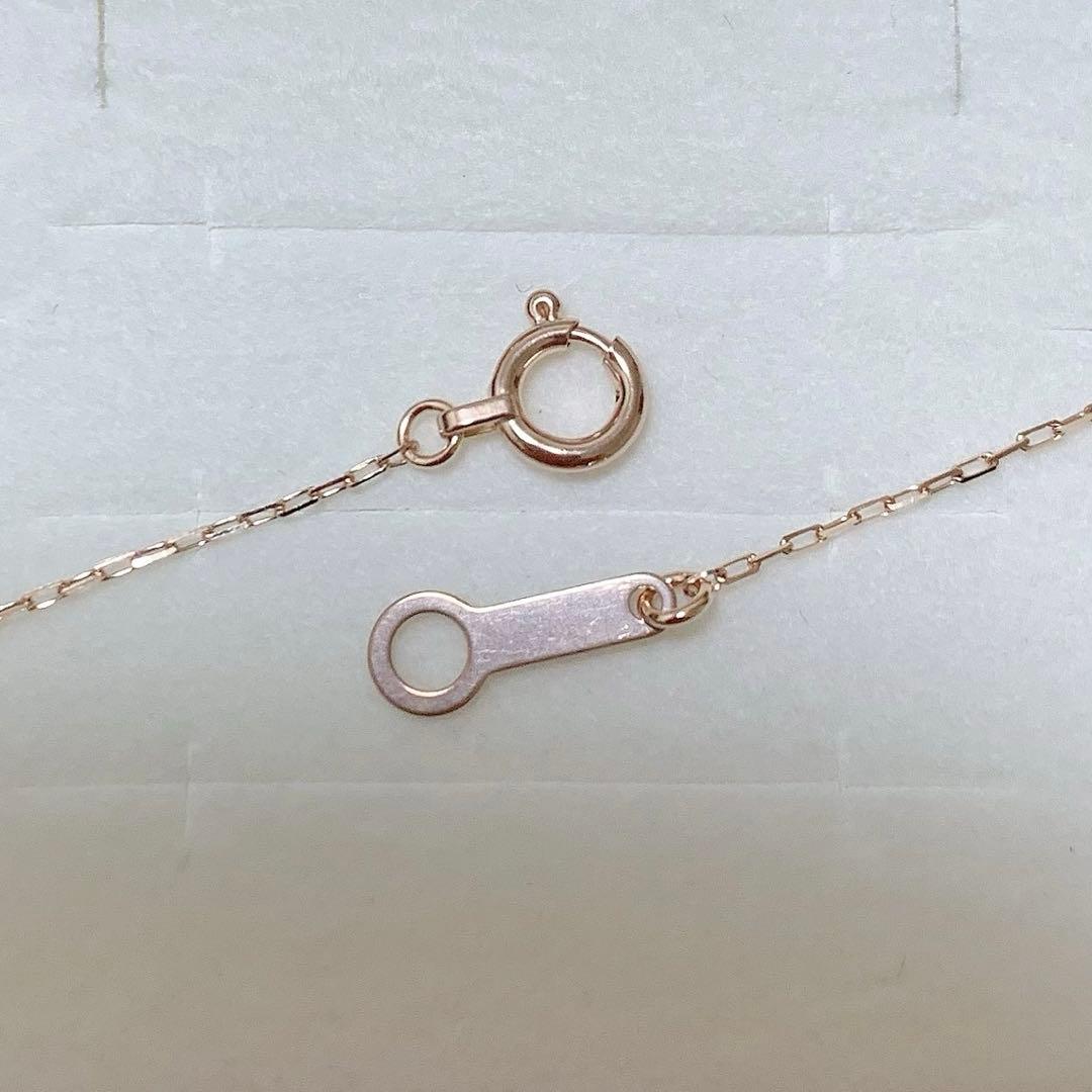 4℃ K10 キュービックジルコニア ネックレス ピンクゴールド フラワー