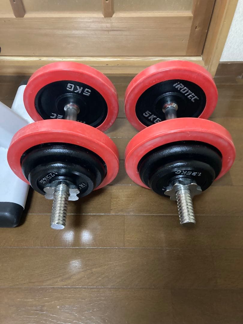 【引き取り限定】iROTEC トレーニングベンチとダンベルセット