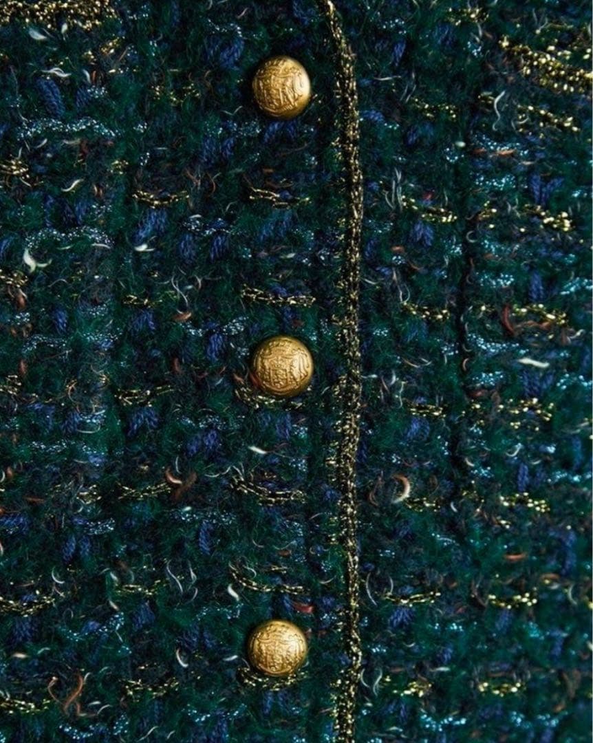 SALE サロンアダムエロペ　ツイードニットジャケットカーディガン　ベイクルーズ