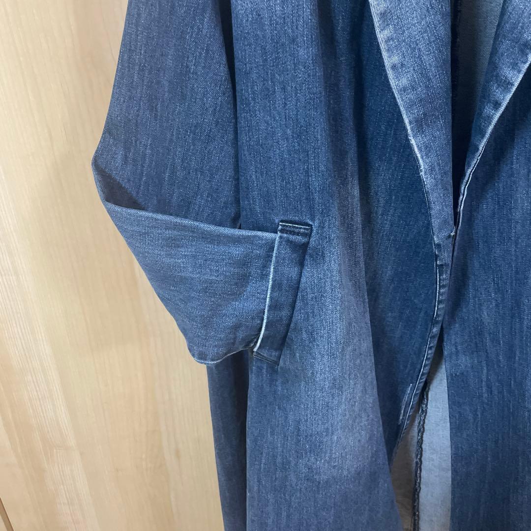 CLANE クラネ 定価4.2万 女っぷりベルト付テーラーデニム フレア コート