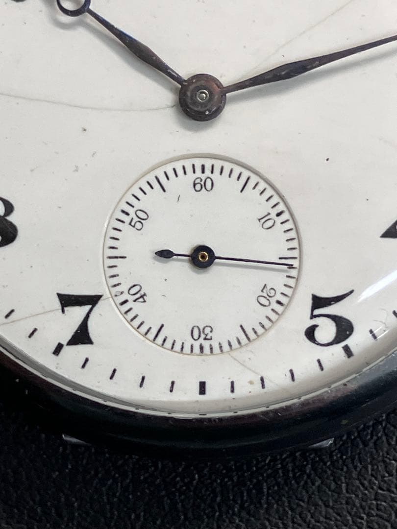 ①【WALTHAM/ウォルサム】手巻懐中時計 ホワイト文字盤 スモセコ※稼働品