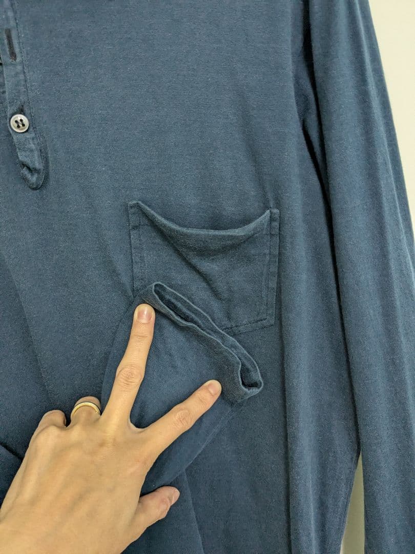 メゾン・マルジェラ ネイビー 長袖ポロシャツ Lサイズ メンズ