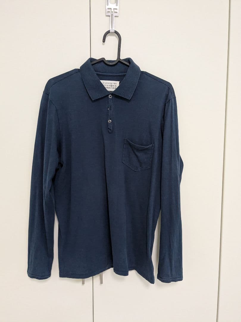 メゾン・マルジェラ ネイビー 長袖ポロシャツ Lサイズ メンズ