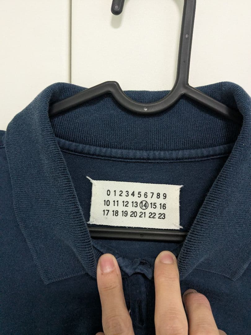 メゾン・マルジェラ ネイビー 長袖ポロシャツ Lサイズ メンズ