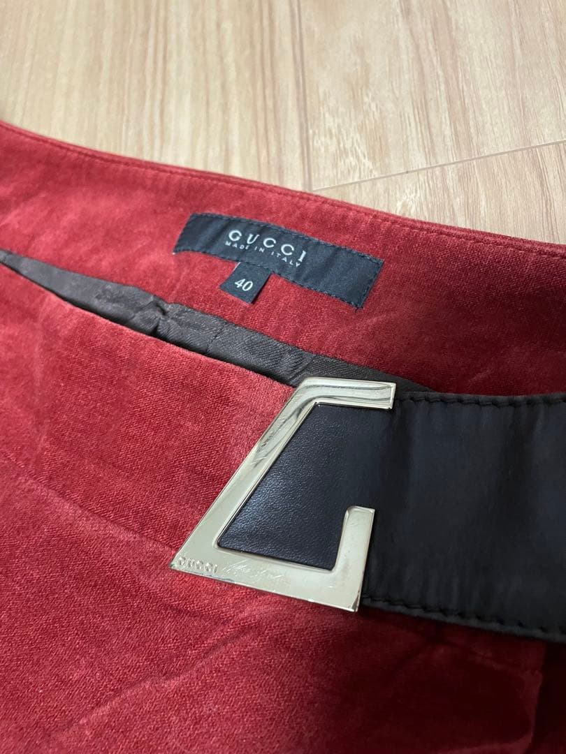 GUCCI 赤 タイトスカート 40