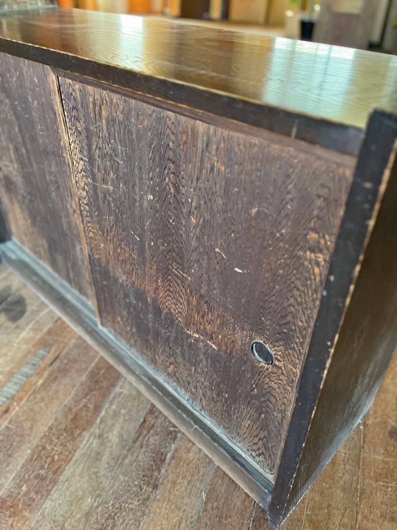 昭和レトロ　アンティーク家具　店舗　古民家　ダークブラウン木製店舗什器