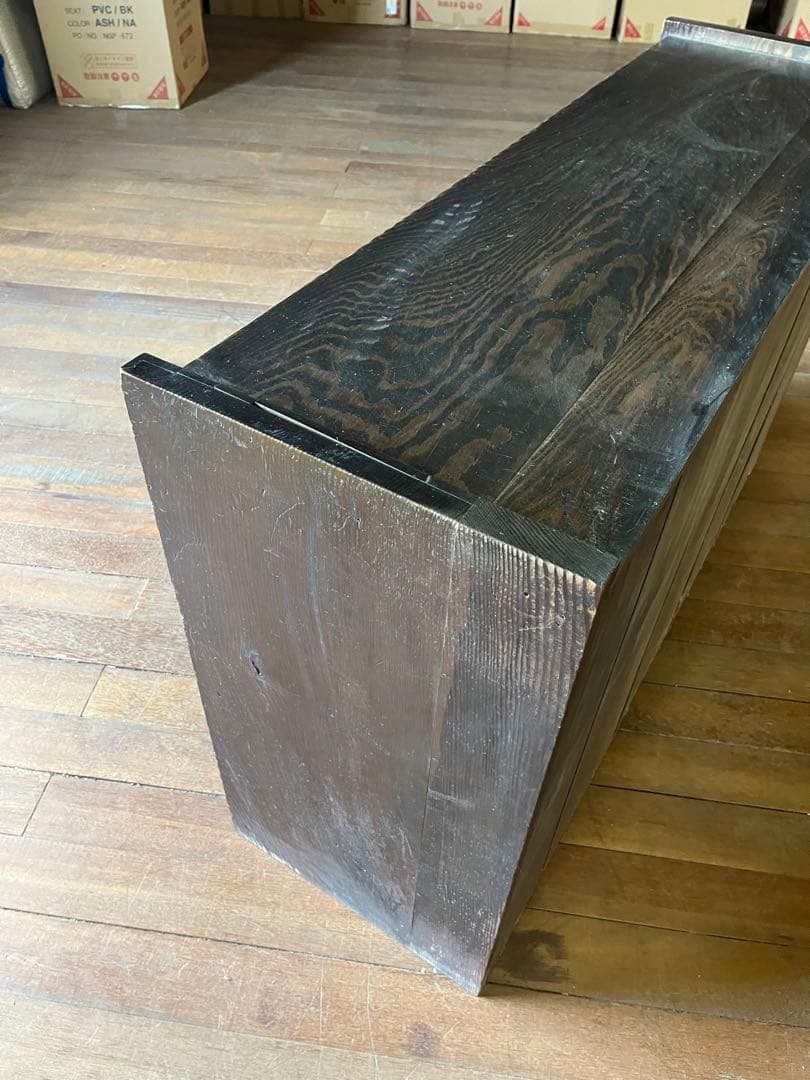 昭和レトロ　アンティーク家具　店舗　古民家　ダークブラウン木製店舗什器