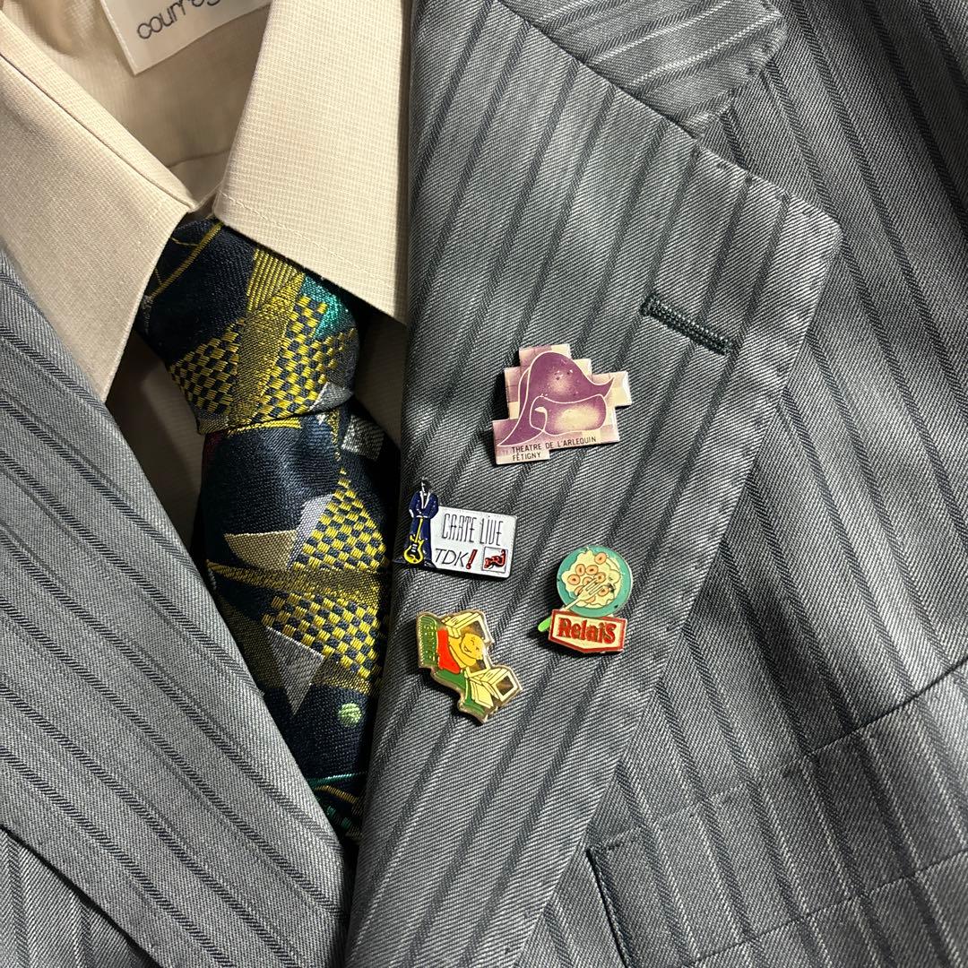 セットアップ ダブルスーツ 成人式 入学式 ピンズ vintage no.132