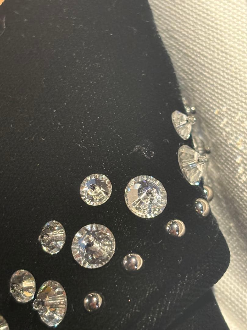 miu miu クリスタル ビジュー ベロア コート