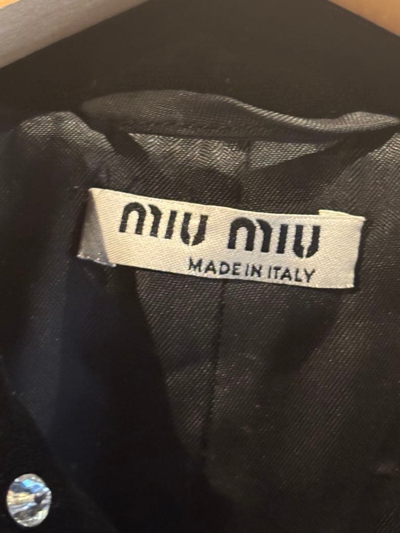 miu miu クリスタル ビジュー ベロア コート