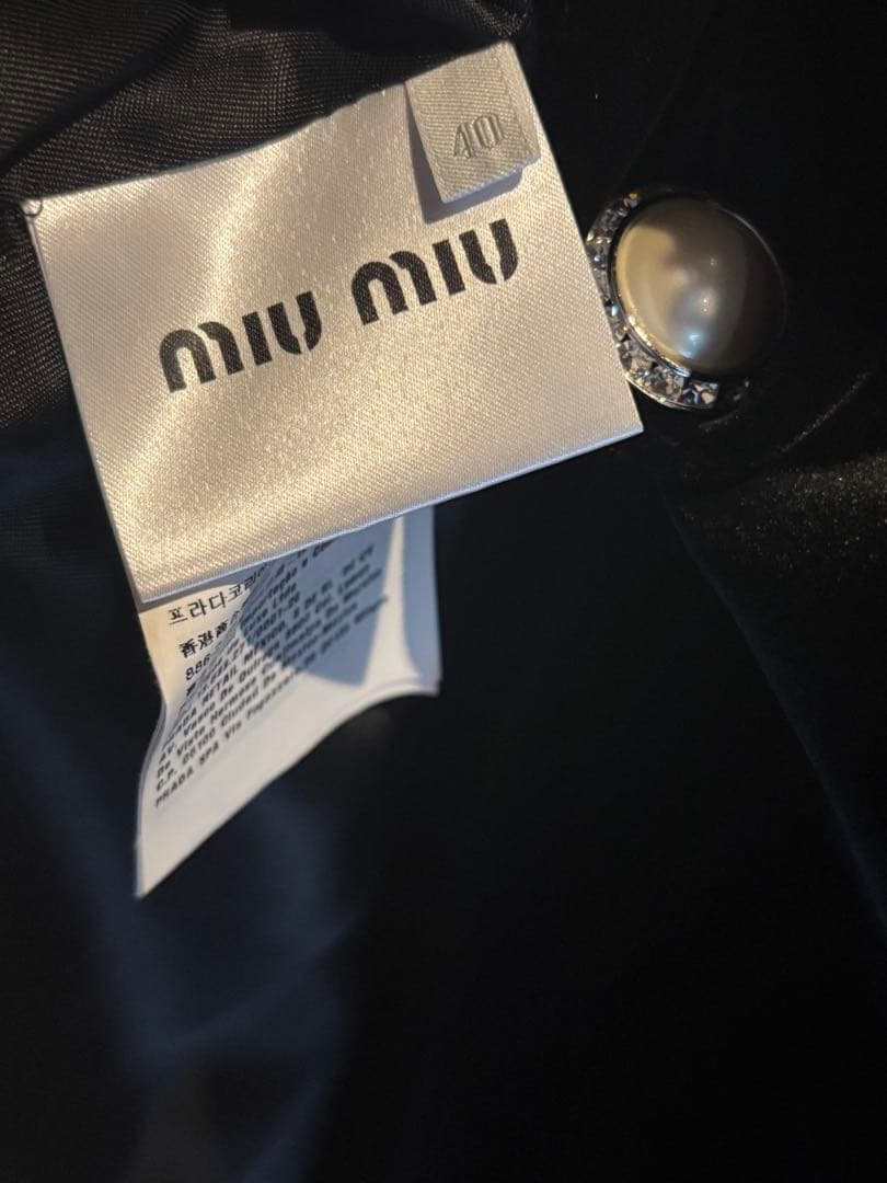 miu miu クリスタル ビジュー ベロア コート