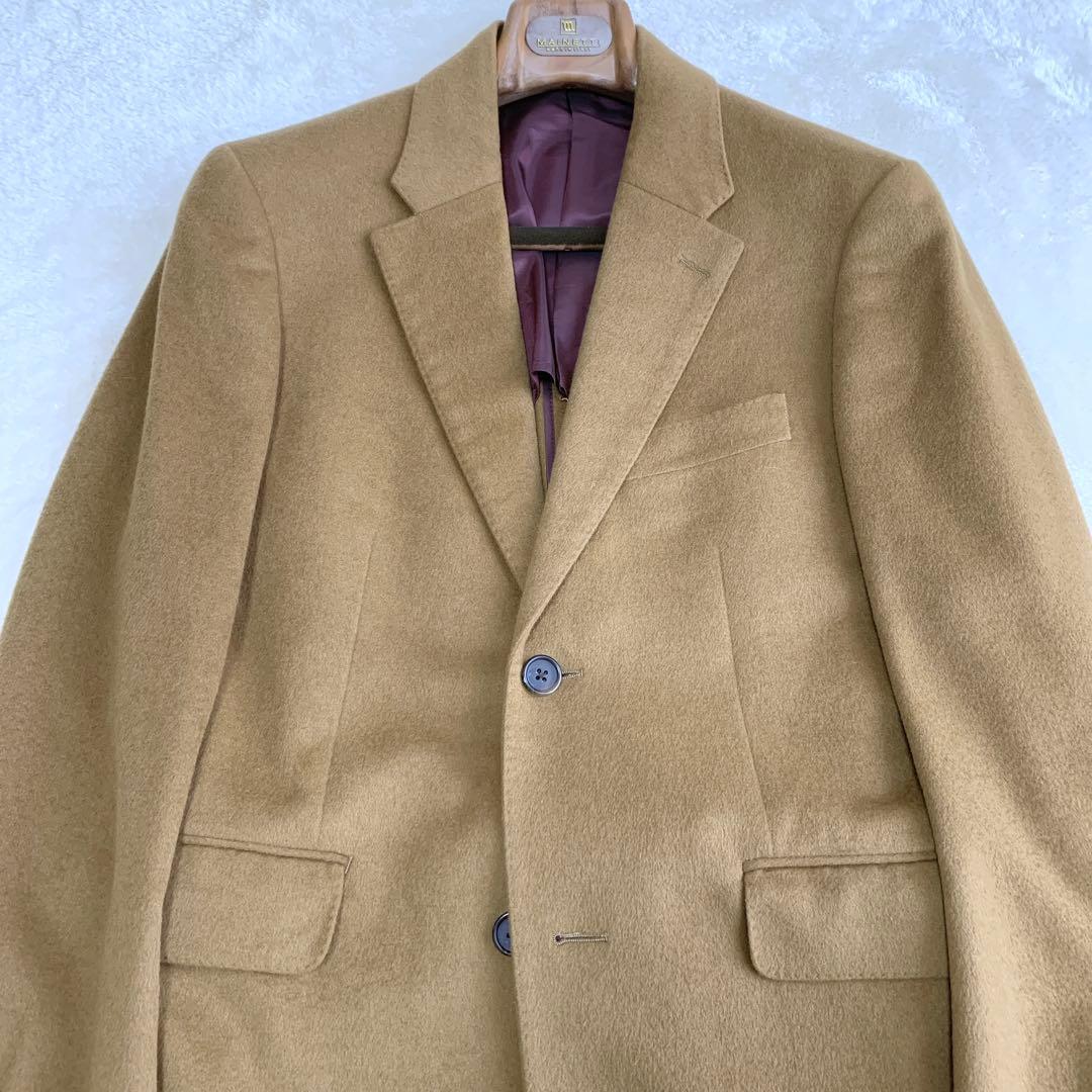 ほぼ未使用 タケオキクチ 豪華 アンゴラ100% チェスターコート キャメル