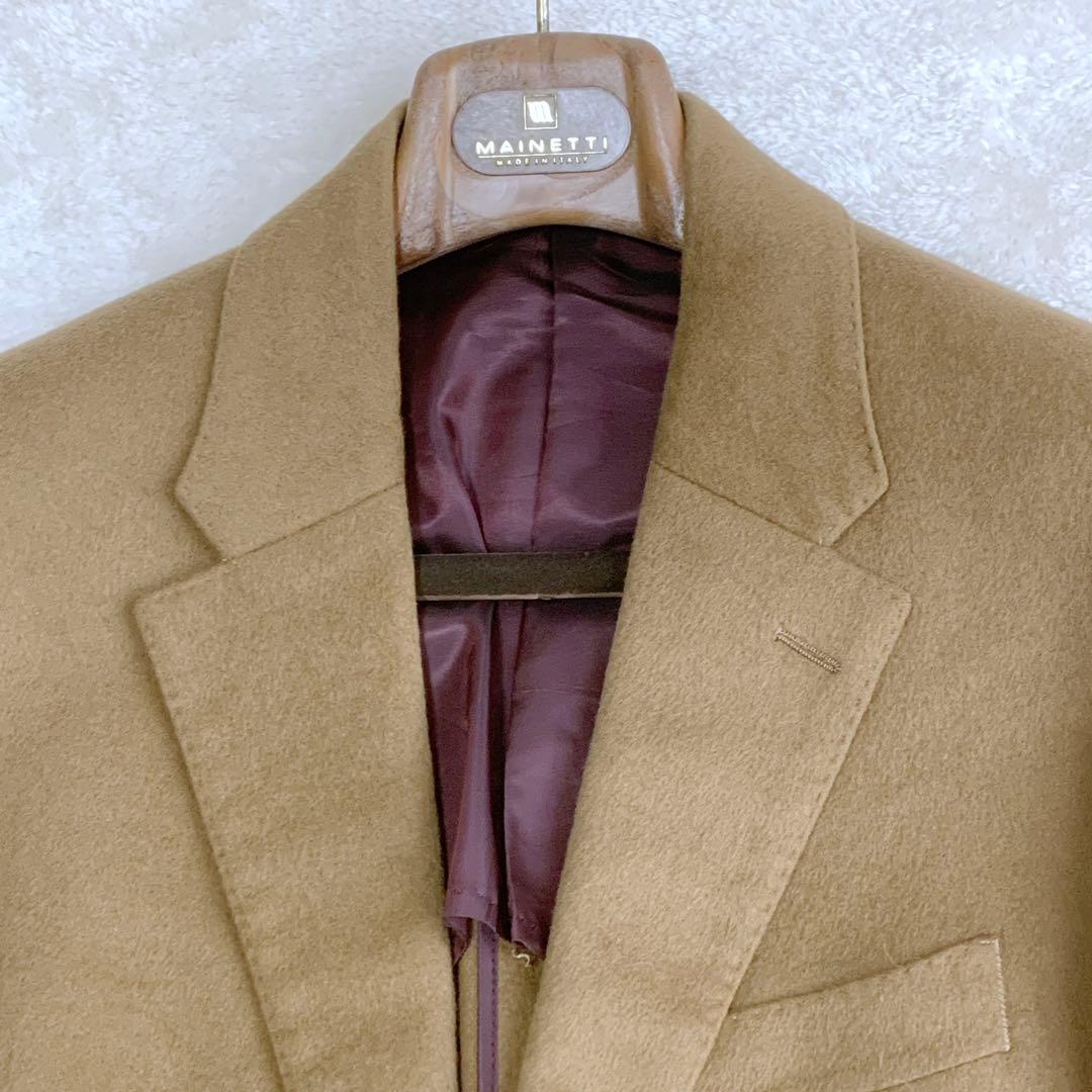 ほぼ未使用 タケオキクチ 豪華 アンゴラ100% チェスターコート キャメル