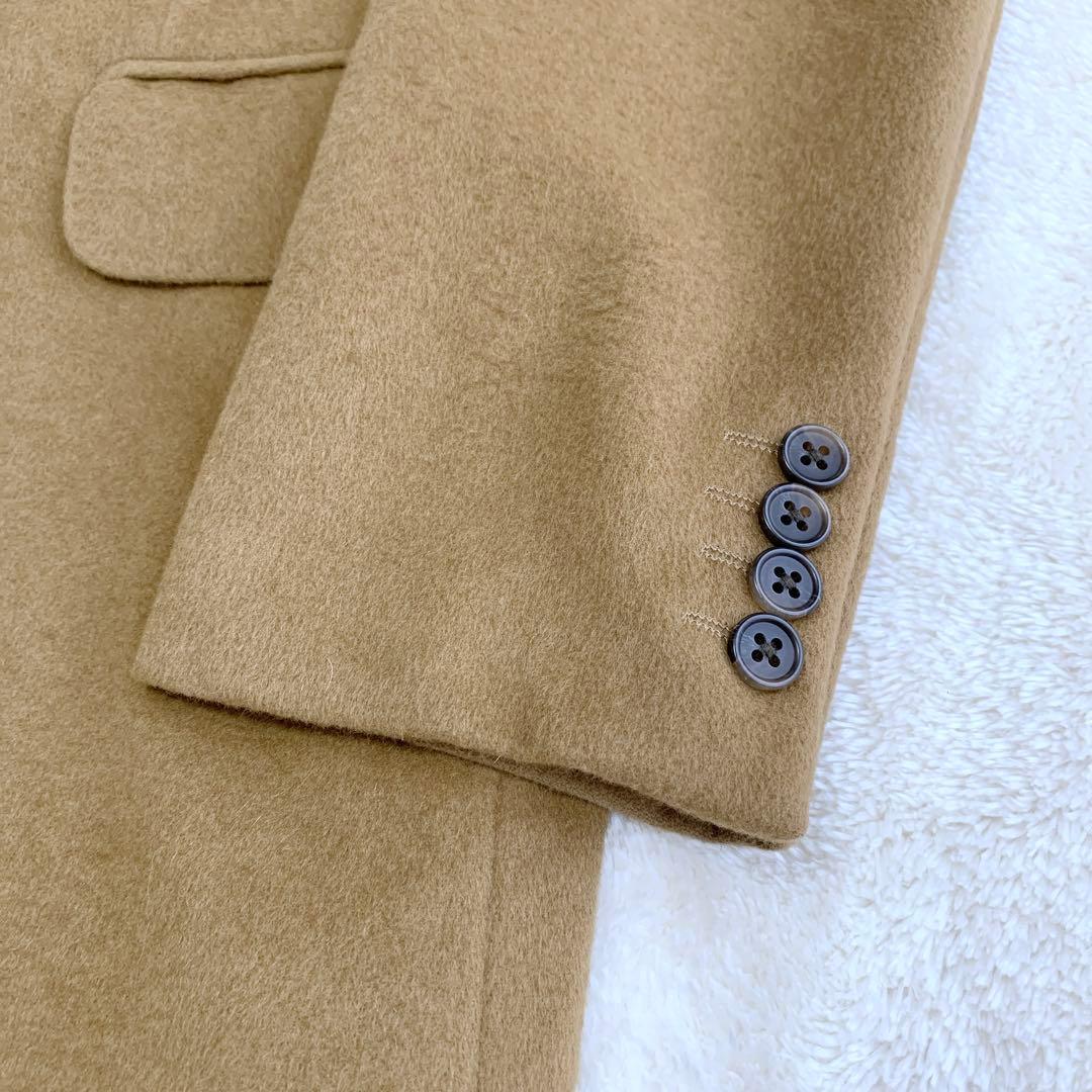 ほぼ未使用 タケオキクチ 豪華 アンゴラ100% チェスターコート キャメル