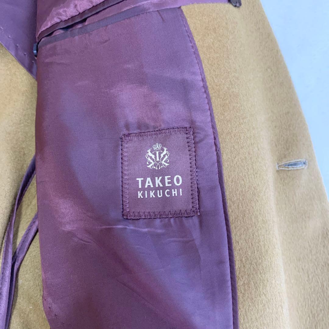 ほぼ未使用 タケオキクチ 豪華 アンゴラ100% チェスターコート キャメル