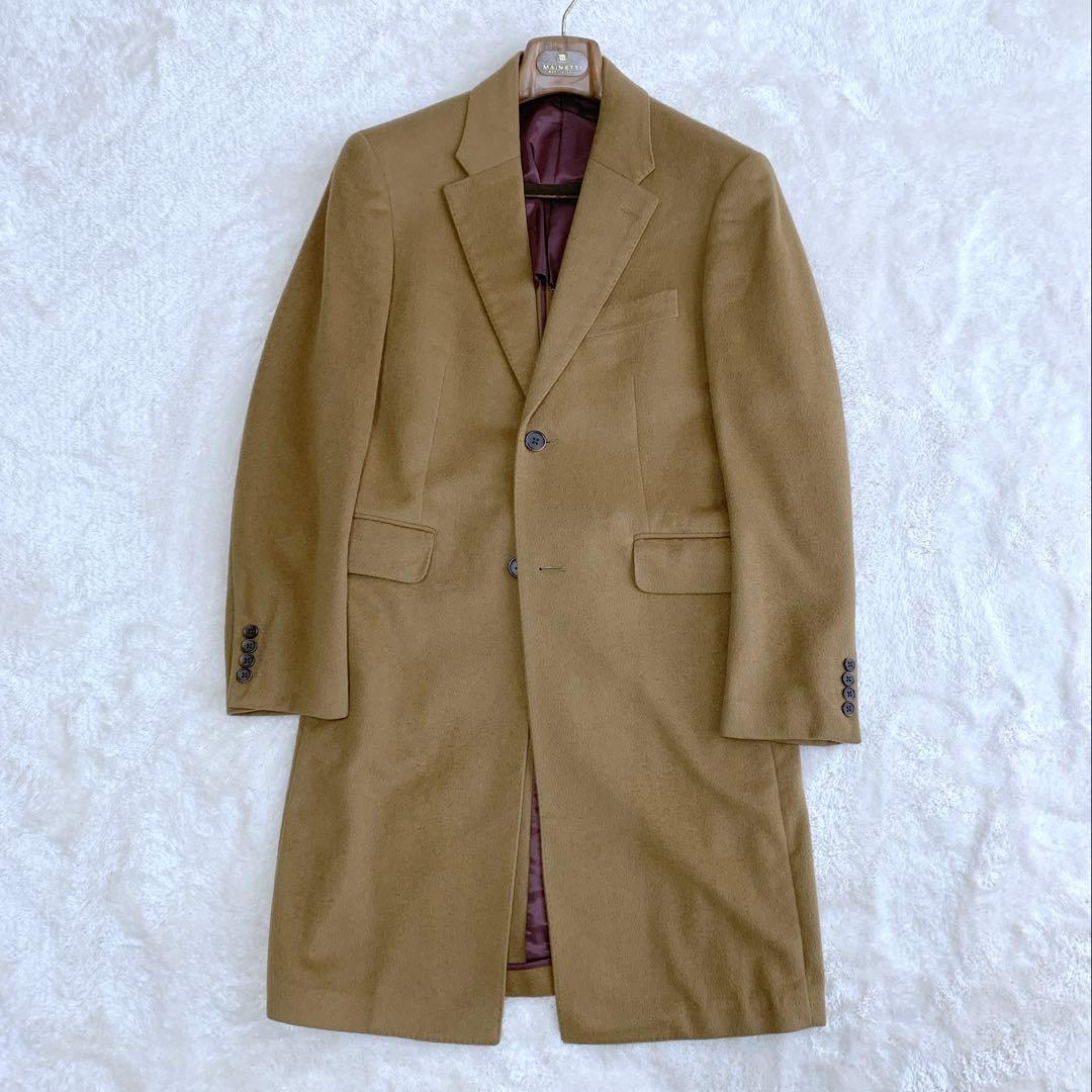 ほぼ未使用 タケオキクチ 豪華 アンゴラ100% チェスターコート キャメル