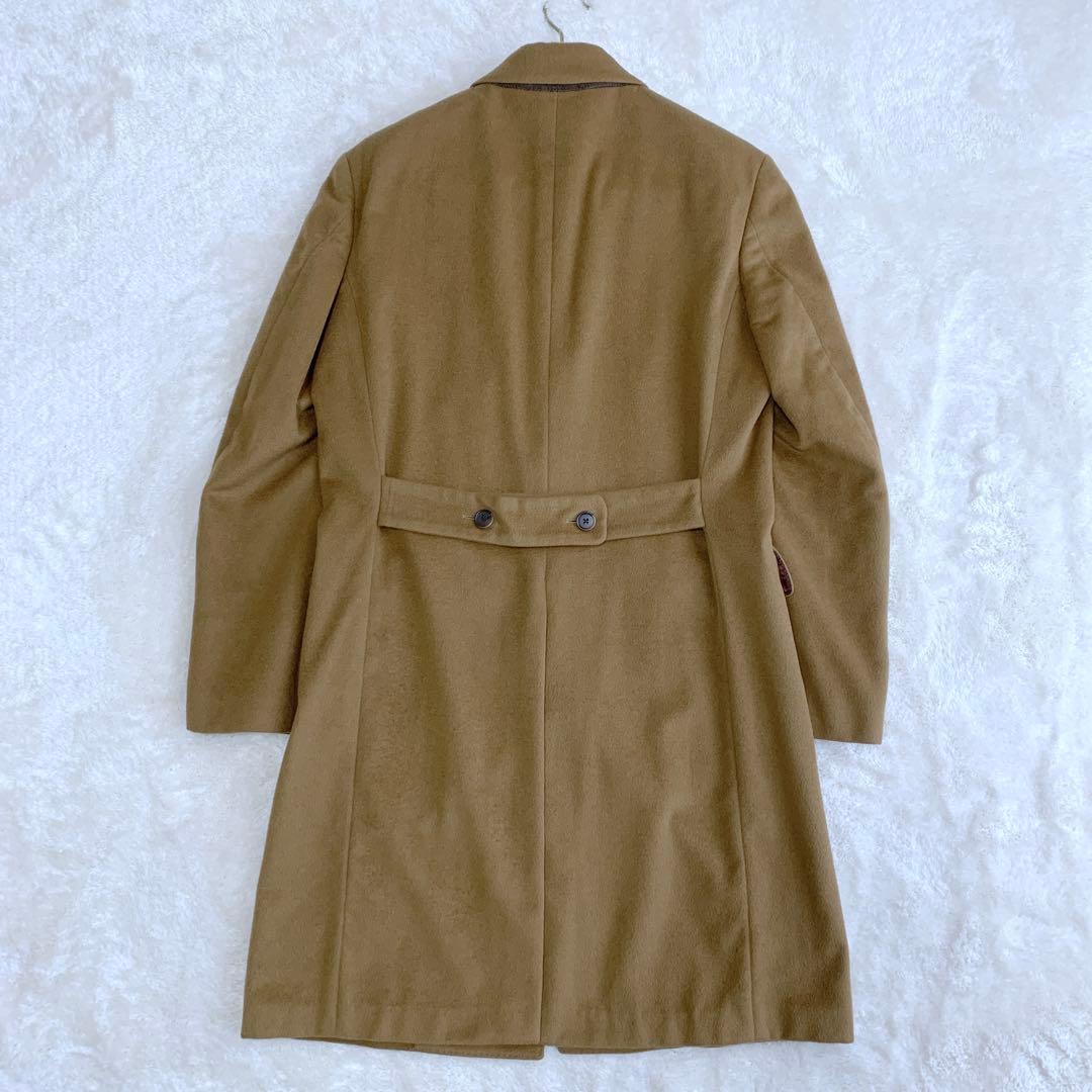ほぼ未使用 タケオキクチ 豪華 アンゴラ100% チェスターコート キャメル