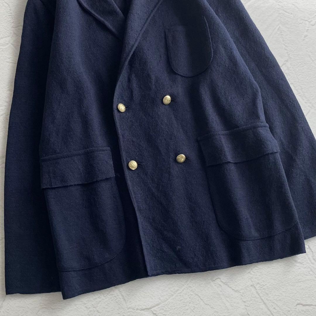 【極美品】ロベルトコリーナ シップス ウール ニット ダブルジャケット 金ボタン