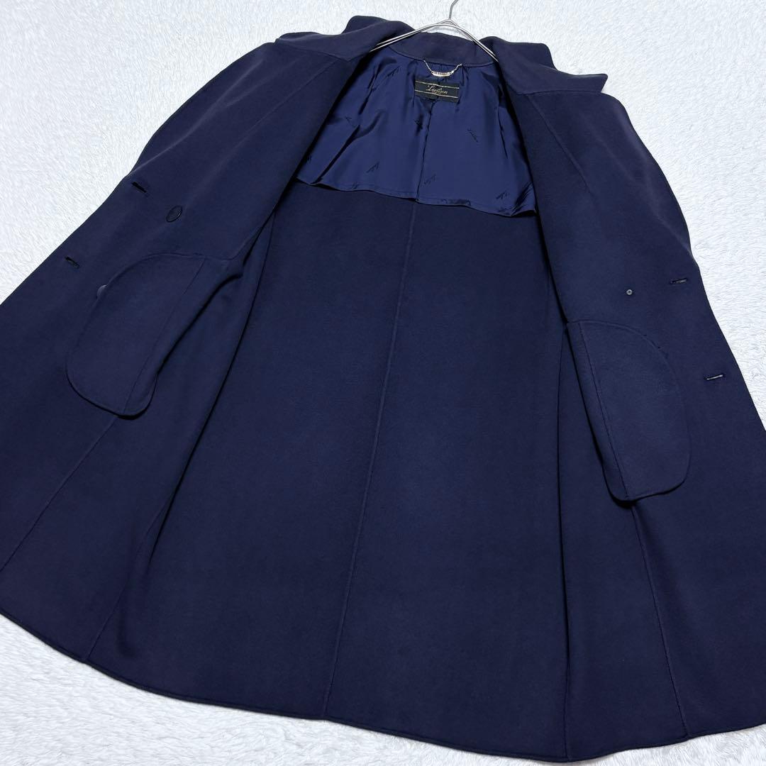 【美品】レリアン 大きいサイズ ウール リバー コート 金ボタン 上品 高級