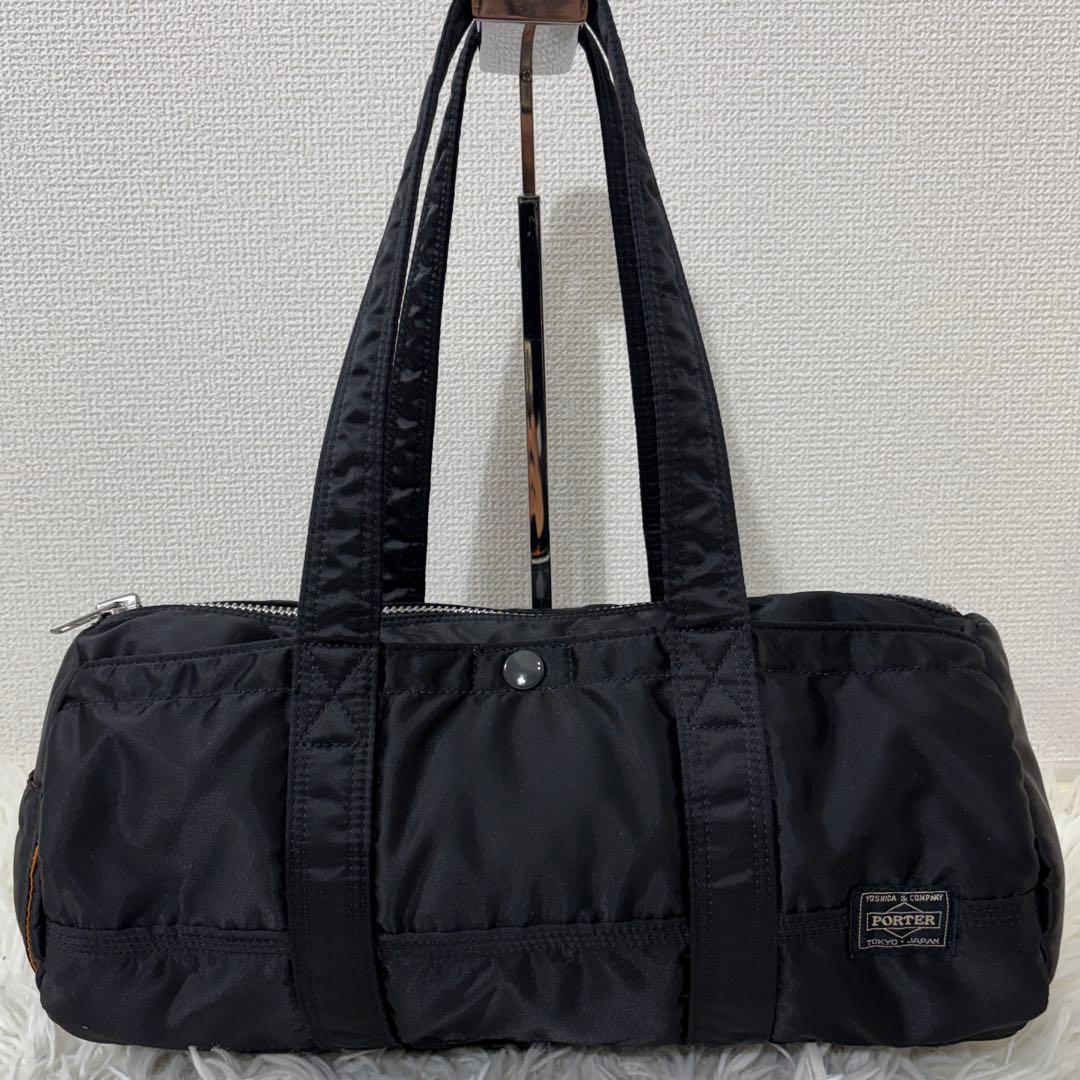 美品 ポーター PORTER タンカー ミニボストン S ブラック