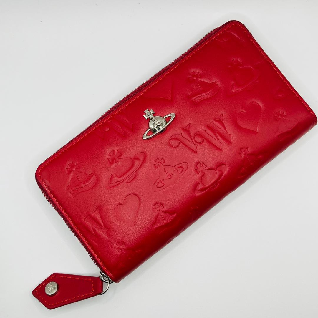 未使用 Vivienne Westwood 長財布 赤 型押し マット 人気