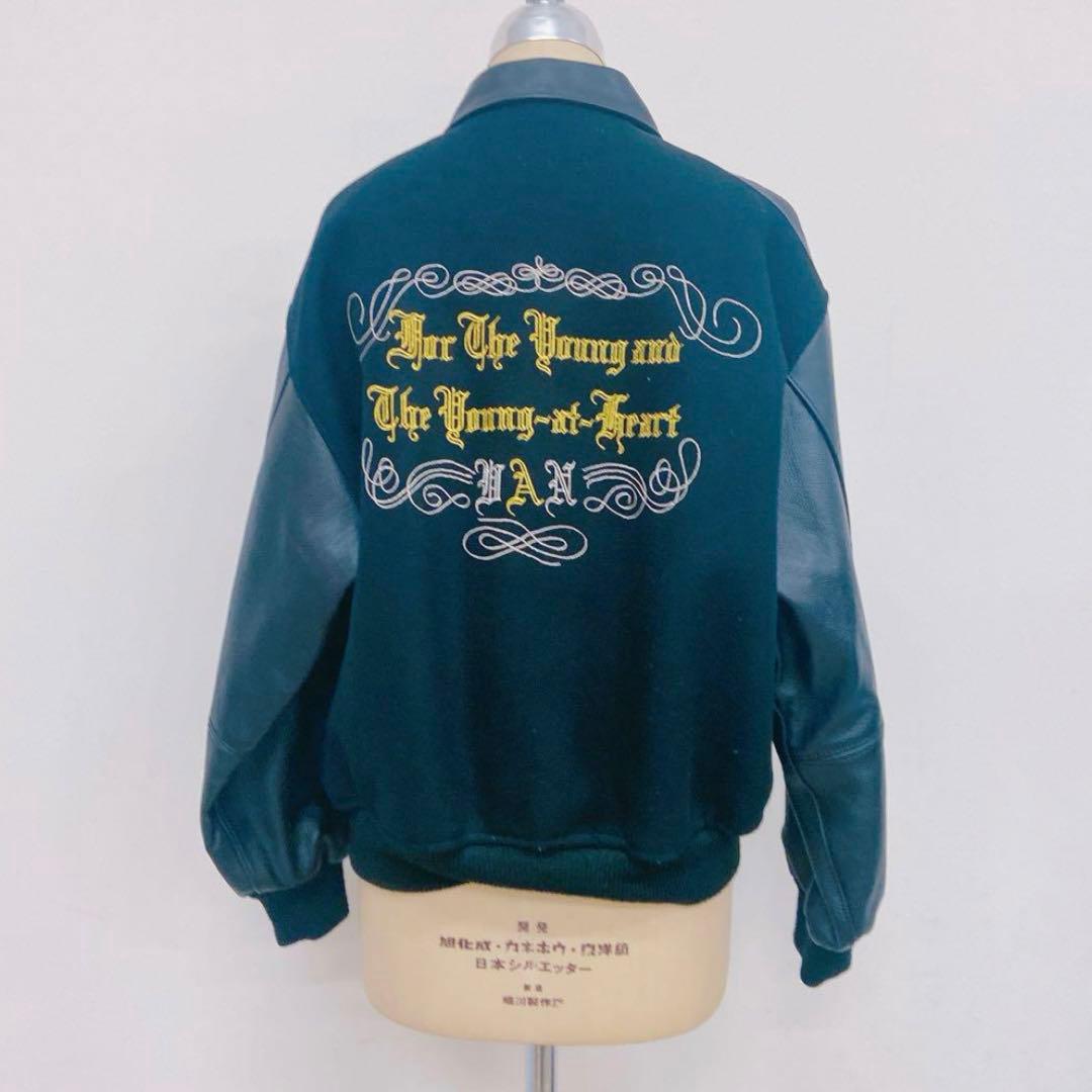 1EM7 【希少】VAN JACKET スタジャン 袖レザー BIGONE