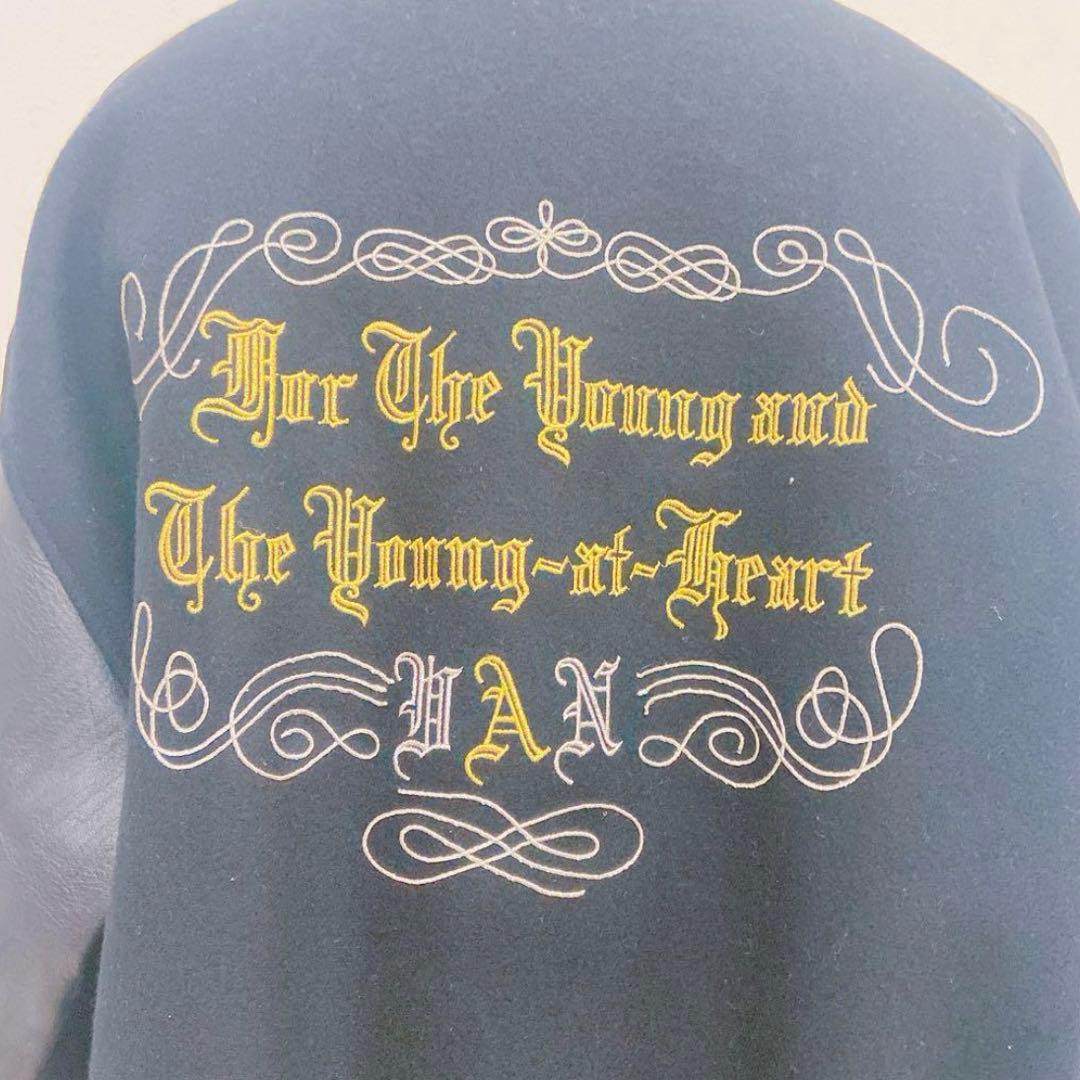 1EM7 【希少】VAN JACKET スタジャン 袖レザー BIGONE