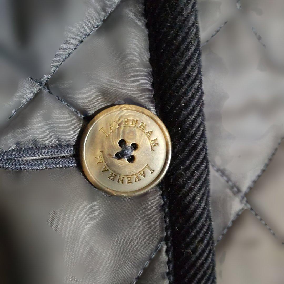 ここ✨ラベンハム キルティングロングコート ネイビー38