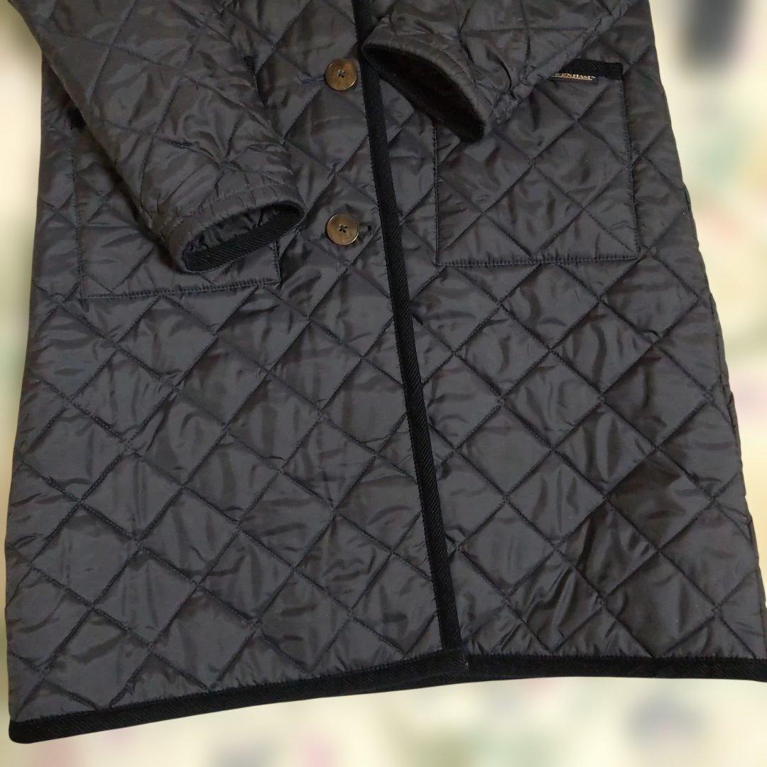 ここ✨ラベンハム キルティングロングコート ネイビー38