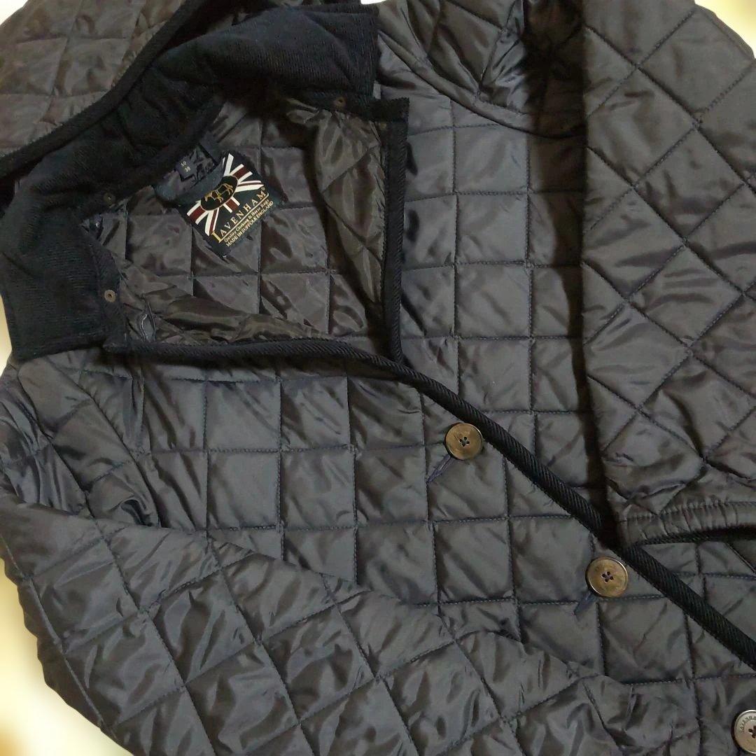 ここ✨ラベンハム キルティングロングコート ネイビー38